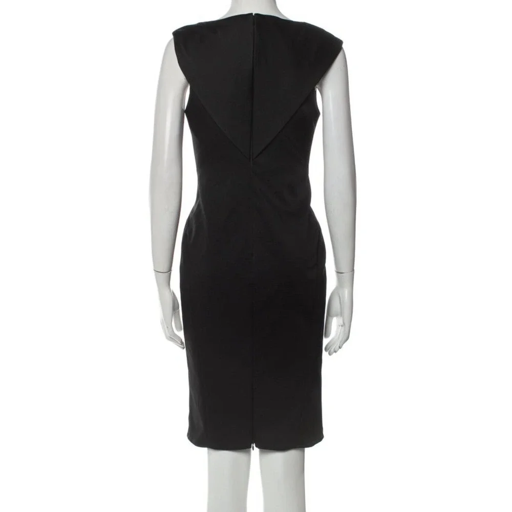 ZAC  Zac Posen Nina V Neck Pencil Knee Length Black‎ Dress Size 8 New
